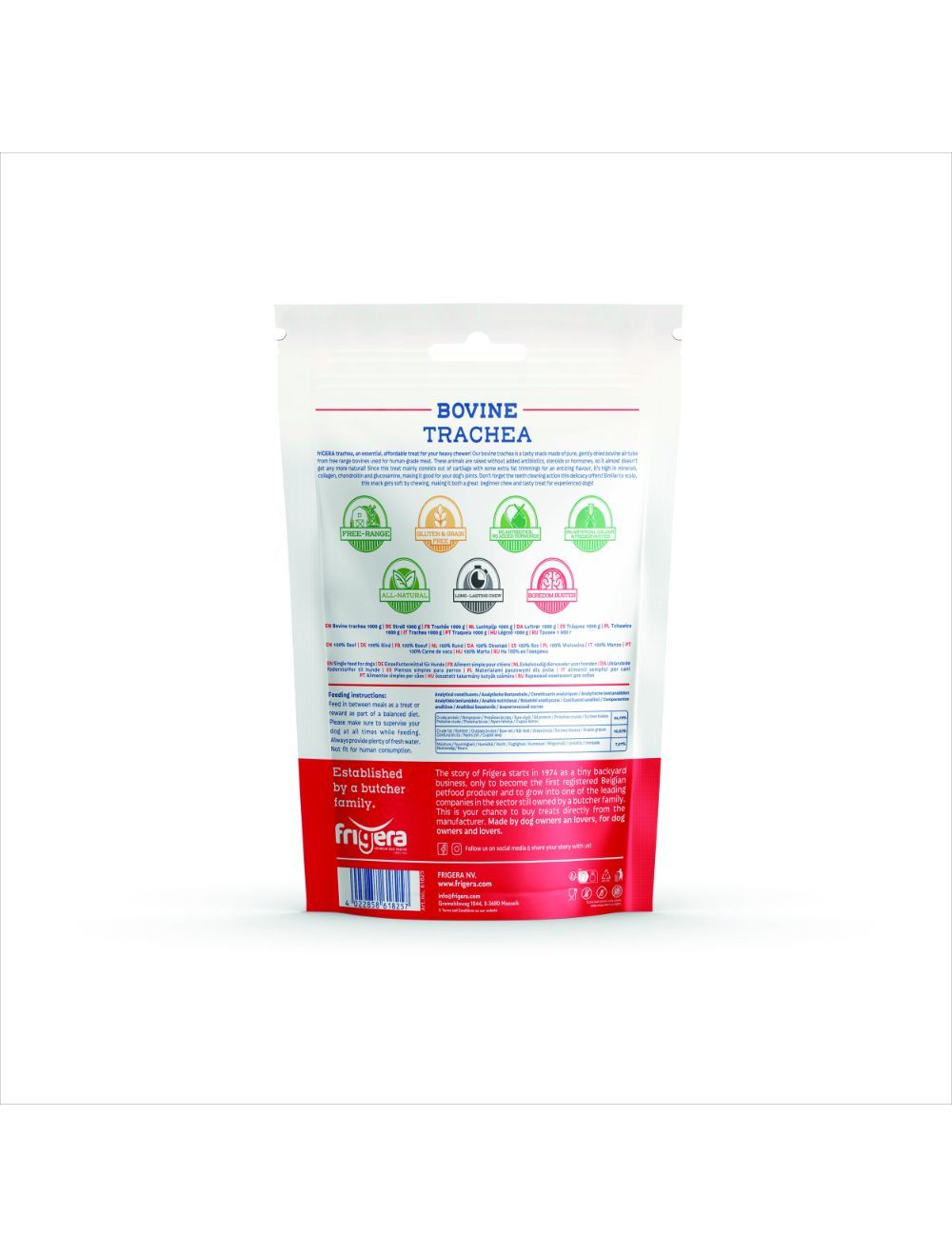Frigera natural dog chews okseluftrør 250 g.