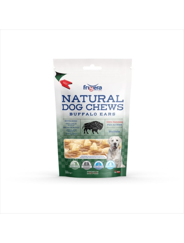 Frigera natural dog chews bøffelører 250 g.