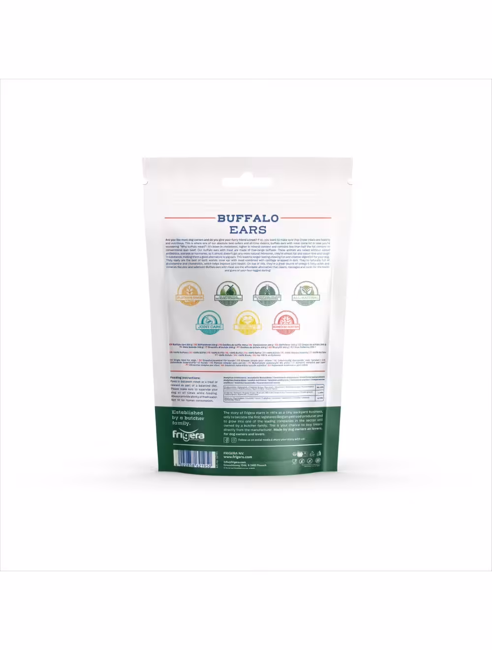 Frigera natural dog chews bøffelører 250 g.
