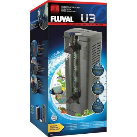 Fluval inderfilter U3 600L/H for akvarier op til 150L.