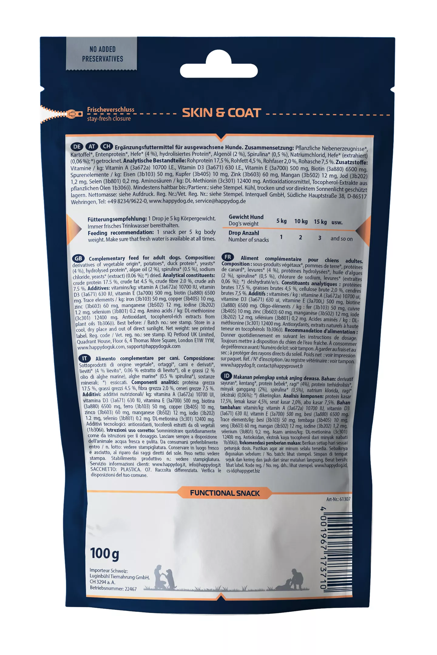 Happy Dog Soft Snack Skin & Coat. 100 g. - Billede 3