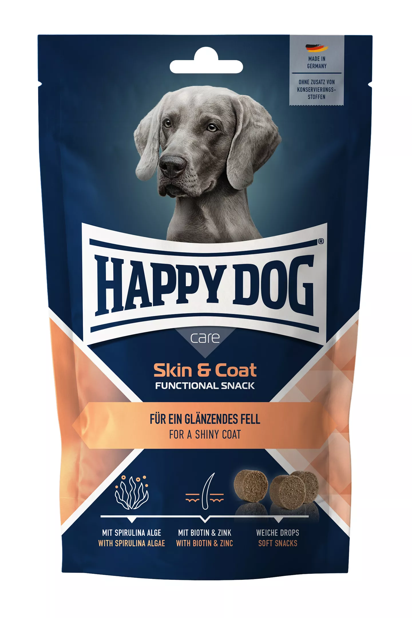 Happy Dog Soft Snack Skin & Coat. 100 g.