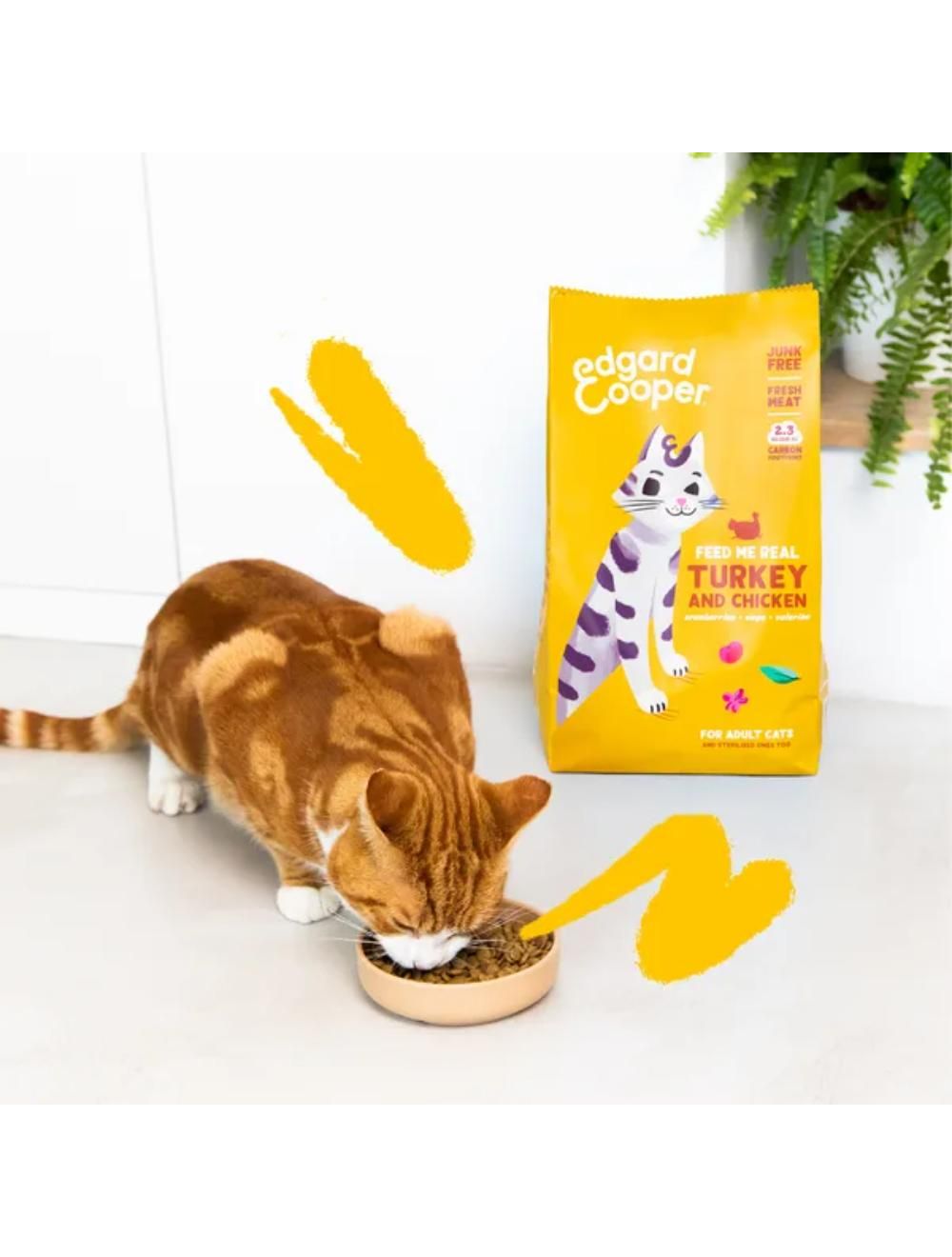 Edgard & Cooper adult kat tørkost Kalkun/kylling 2 kg.