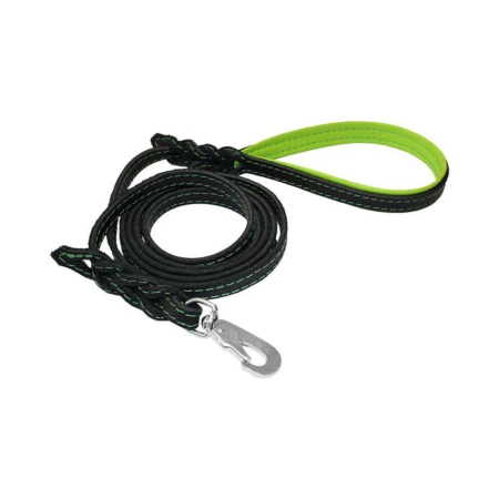 Alac læder line sort/limegrøn 12 mm./180 cm.