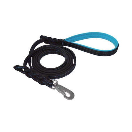 Alac læder line sort/blå 12 mm./180 cm.