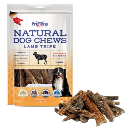 Frigera natural dog chews Lammekallun 500 g.