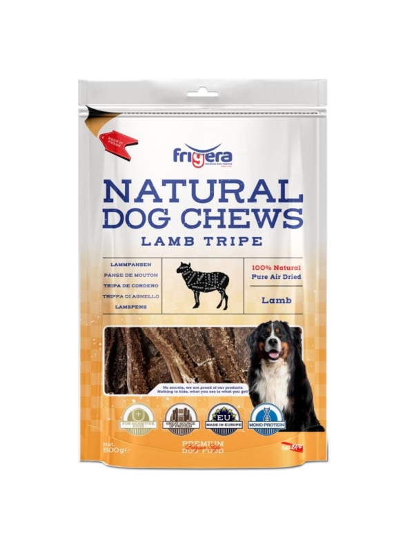 Frigera natural dog chews Lammekallun 500 g.