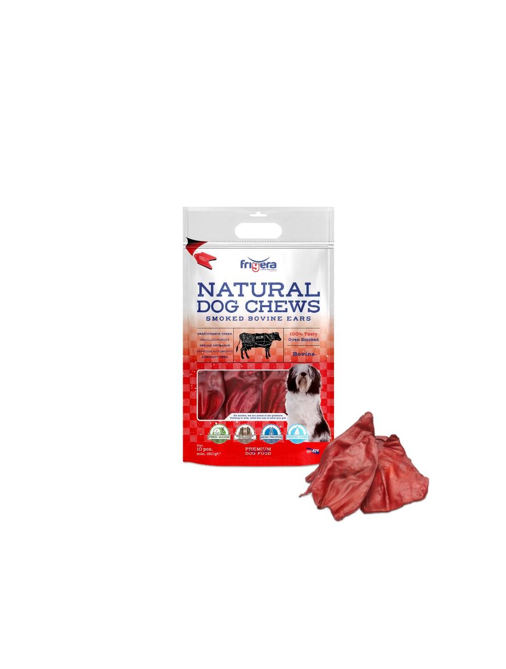 Frigera natural dog chews okseøre røget 10 stk.
