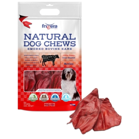 Frigera natural dog chews okseøre røget 10 stk.