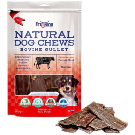 Frigera natural dog chews oksespiserør 500 g.