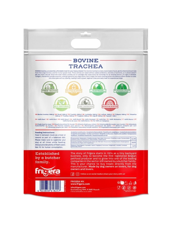 Frigera natural dog chews okseluftrør 1000 g.