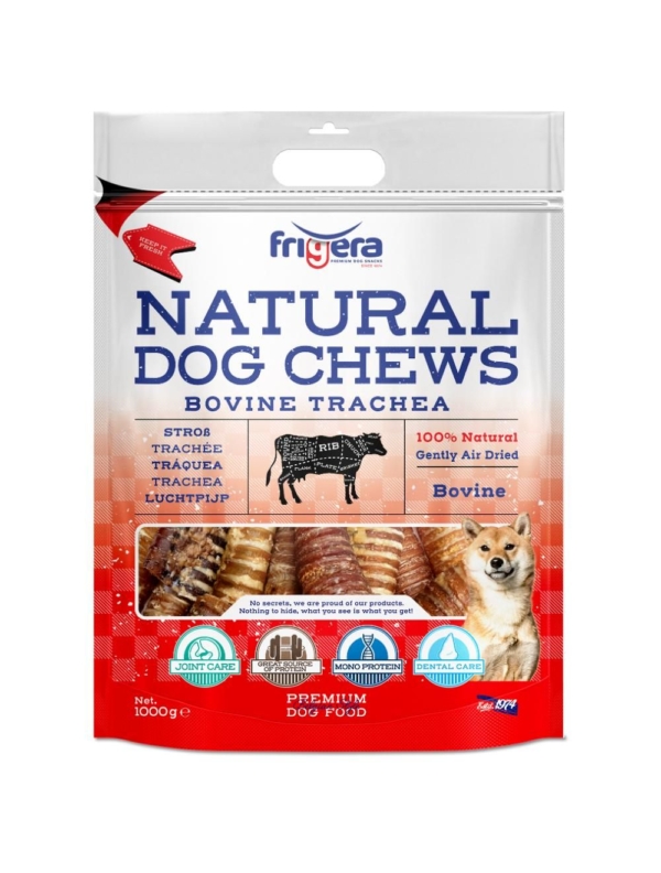 Frigera natural dog chews okseluftrør 1000 g.