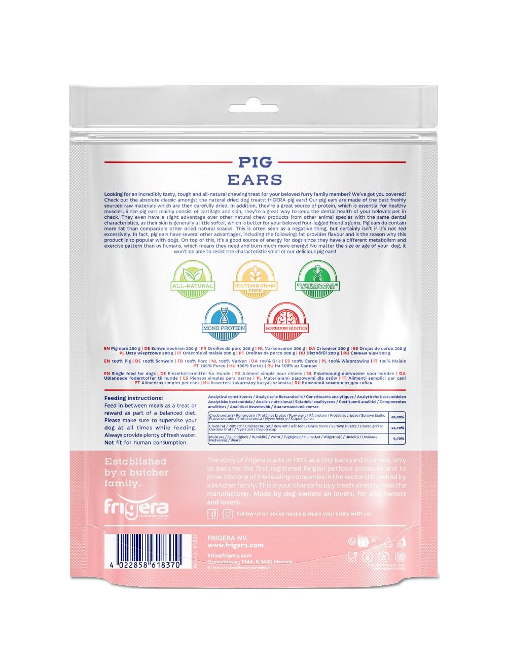 Frigera natural dog chews griseøre 400 g.