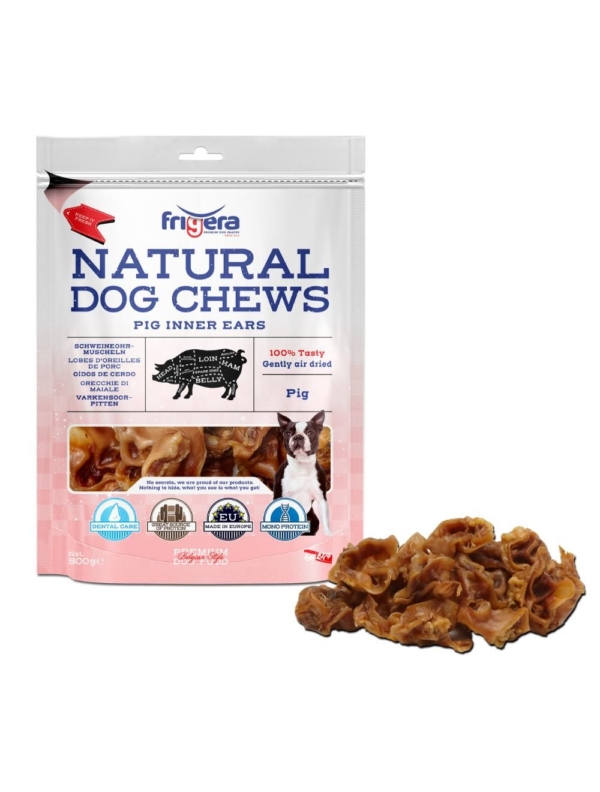 Frigera natural dog chews indre griseører 500 g.