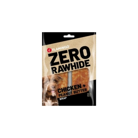 Flamingo Zero Rawhide wrap m. kylling & peanut butter 2 stk.