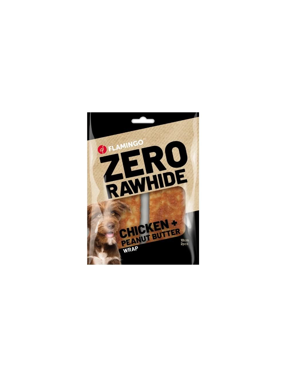 Flamingo Zero Rawhide wrap m. kylling & peanut butter 2 stk.