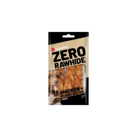 Flamingo Zero Rawhide stick m. kylling & peanut butter 3 stk.