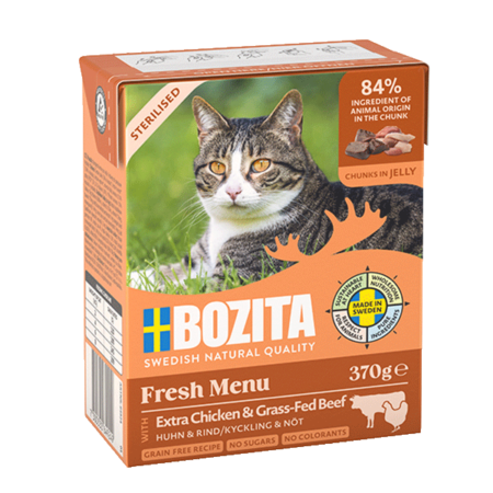 Bozita vådkost Gele Sterilised Extra Chicken & Grass-Fed Beef