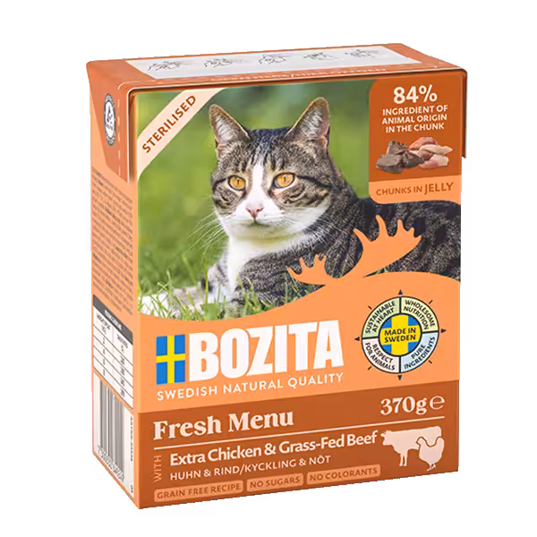 Bozita vådkost Gele Sterilised Extra Chicken & Grass-Fed Beef