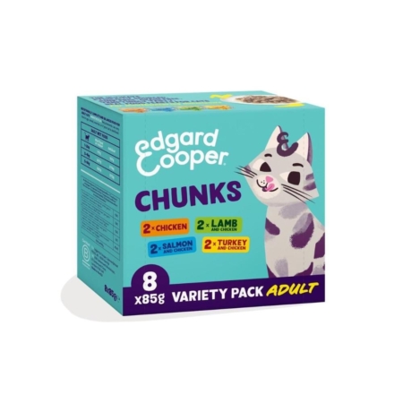 Edgard & Cooper kat adult chunks multipakke 8x85 g.