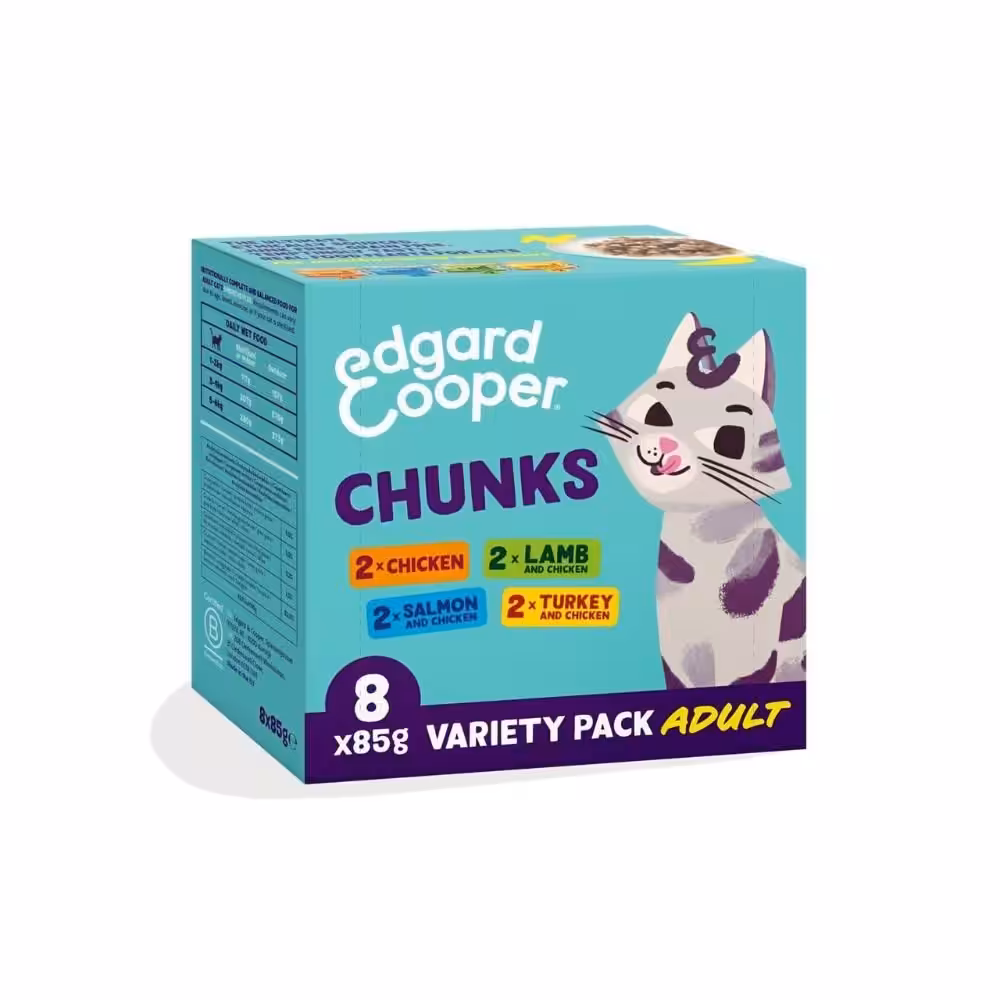 Edgard & Cooper kat adult chunks multipakke 8x85 g.