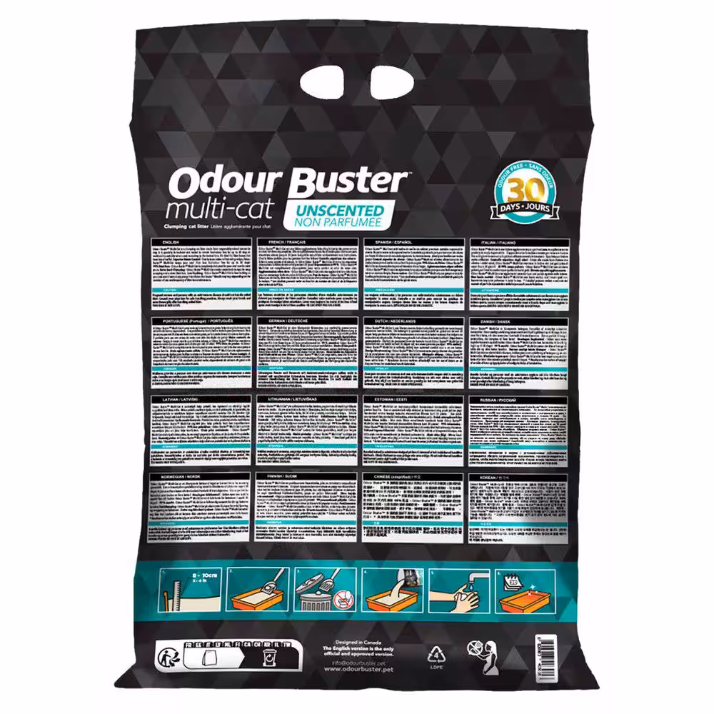 Kattegrus Odour buster multi cat 12 kg.