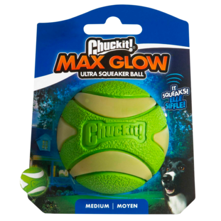 Chuckit! Max Glow Ultra Squeaker Ball.