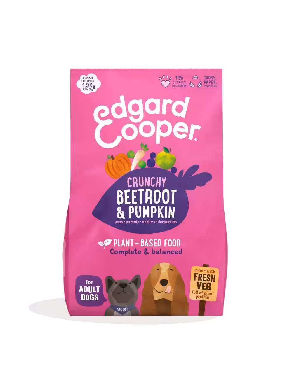 Edgard & Cooper plant-based Adult, græskar/rødbede 2,5 kg.