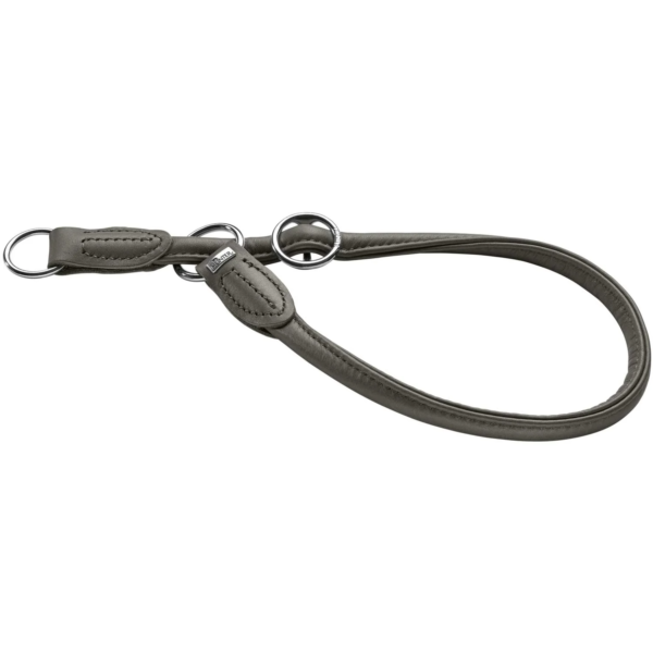 Hunter Round & Soft okselæder halsbånd - grå