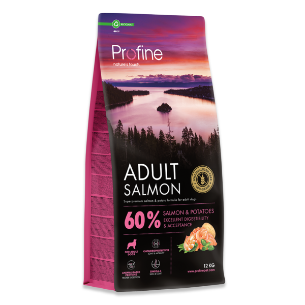Profine adult salmon 12 kg.