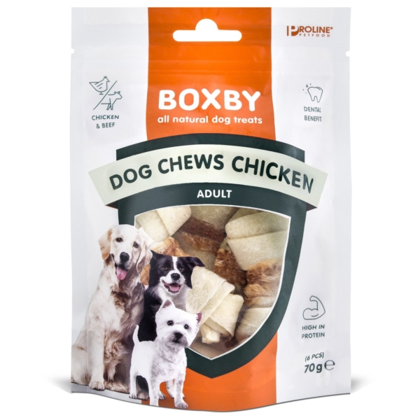 Boxby Dog chews chicken 70 g. 6 stk.