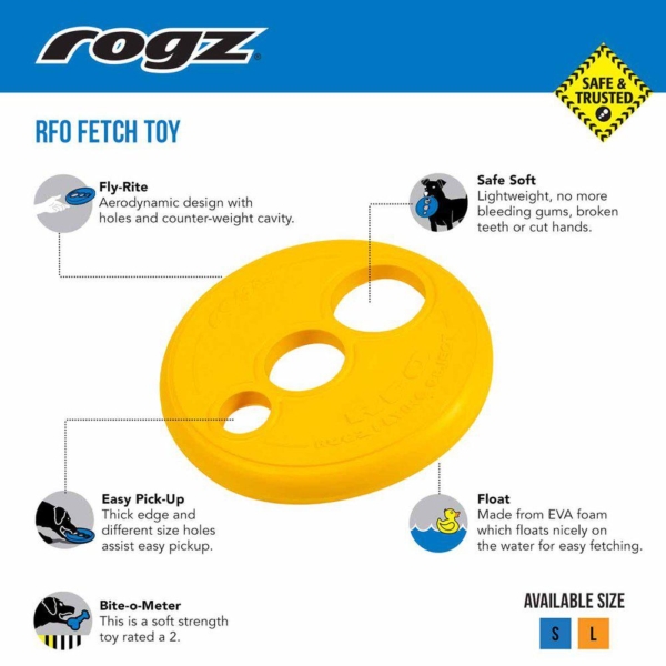 Rogz RFO frisbee Ø23 cm. gul