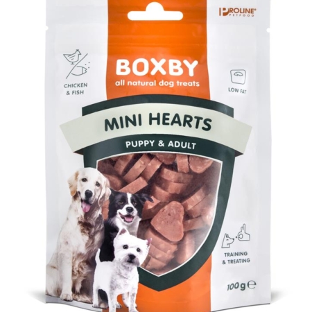 Boxby mini hjerter puppy & adult 100 g.