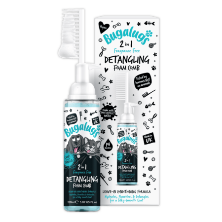 Bugalugs 2i1 Detangling Foam Comb (Fragrance Free) 150 ml.