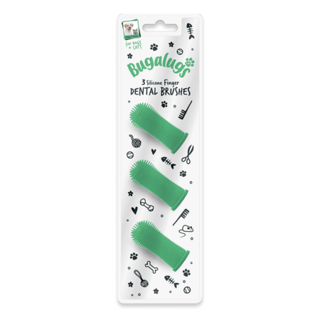 Bugalugs silicone finger dental care brushes 3 stk.