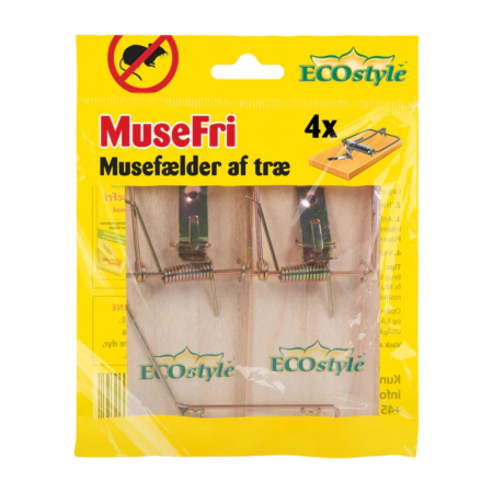 ECOstyle musefri musefælder af træ 4 stk.