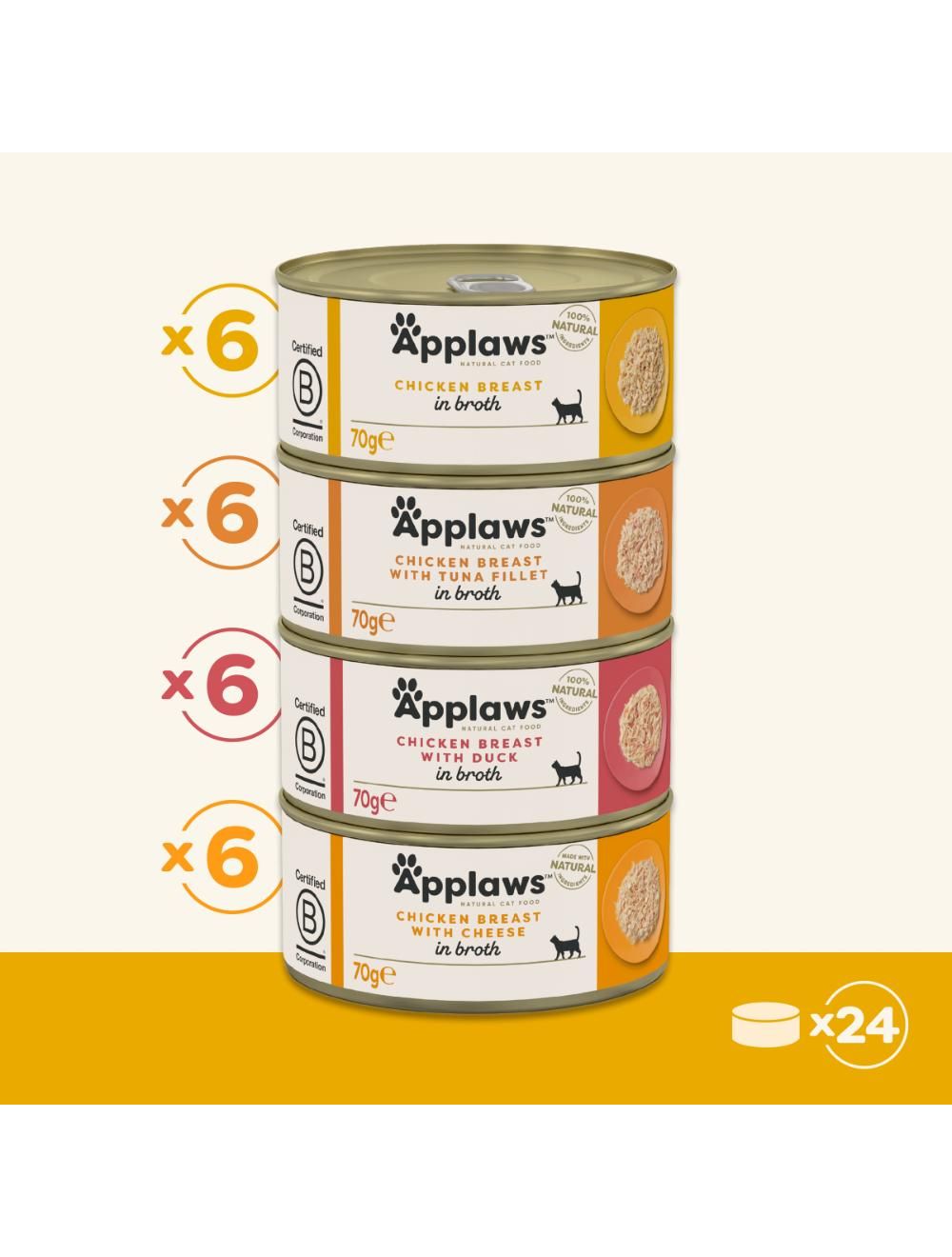 Applaws multipack Kylling bouillon 24x70 g.