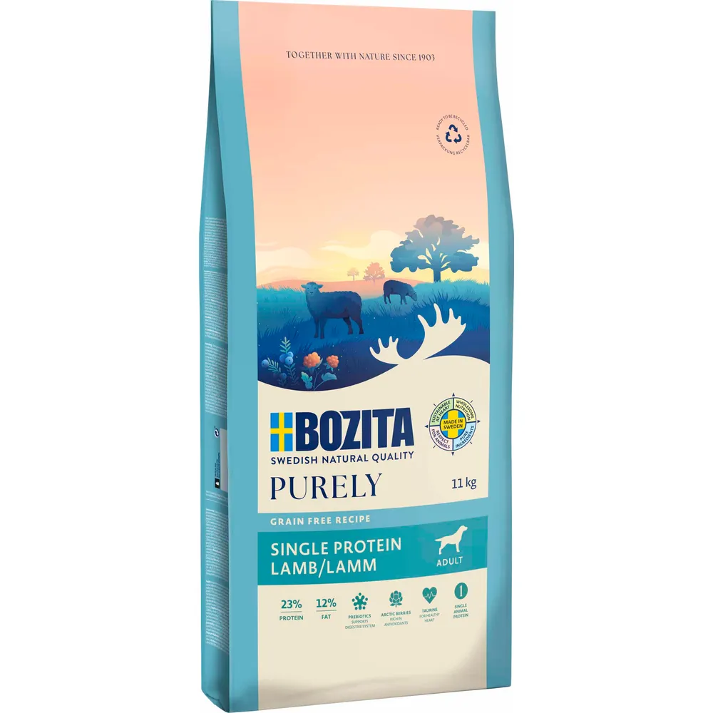 Bozita hundefoder Purely adult Lamb 11 kg.