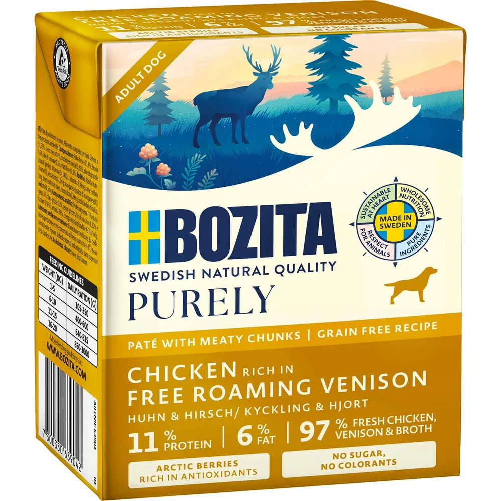 Bozita Purely Pate Adult Dog Venison (Vildt) 370 g.