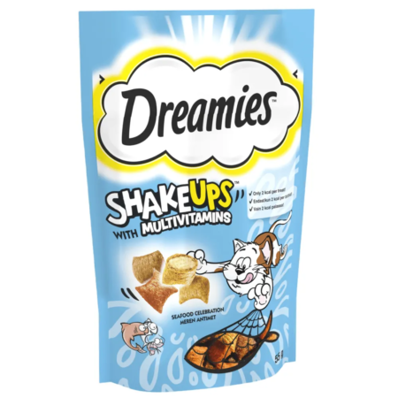 Dreamies Shake-ups Multivitamin Seafood 55 g.
