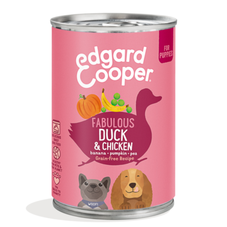 Edgard & Cooper vådfoder And & Kylling Puppy 400 g.