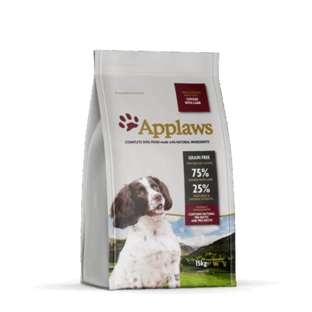 Applaws hundefoder Kylling & Lam 15 kg. S/M hund