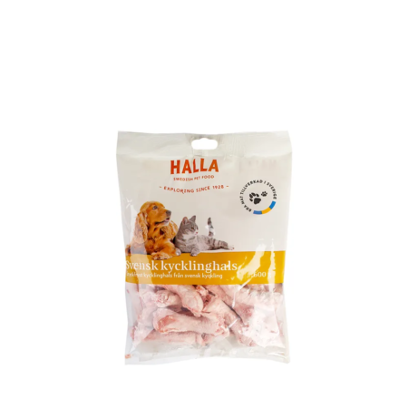 Halla frysetørret kyllingehals Svensk 600 g.