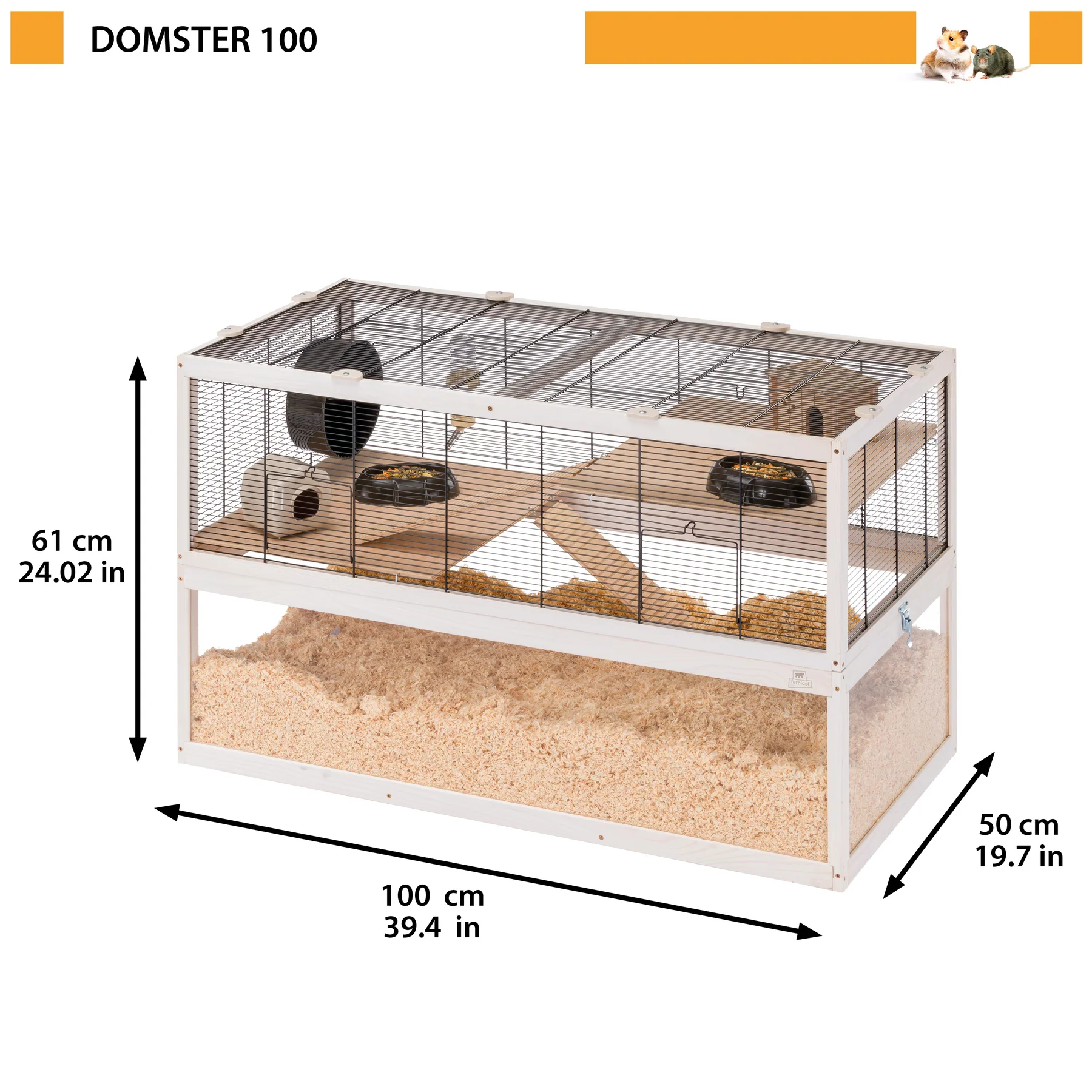 Ferplast Domster 100 bur til Hamster og Mus