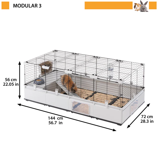 Ferplast Bur Modular 3 Sort 144x72x56 cm.