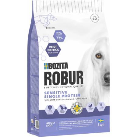 Bozita Robur Adult Sensitive Single protein Lam 3 kg.
