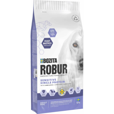 Bozita Robur Adult Sensitive Single protein Lam 12 kg.