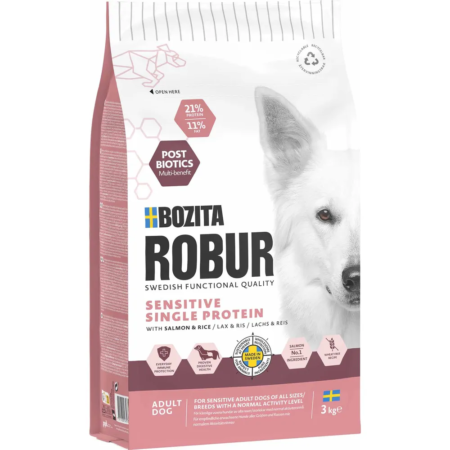 Bozita Robur Adult Sensitive Single protein Salmon 3 kg.
