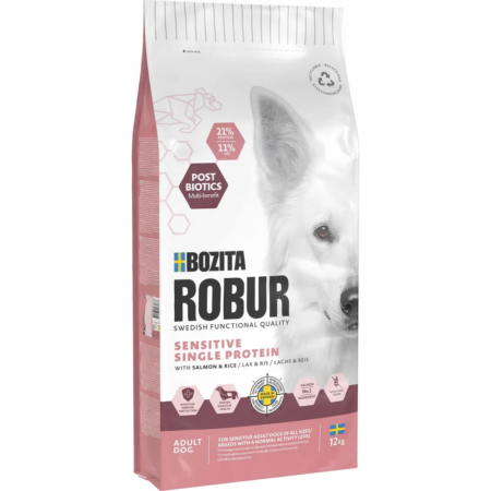 Bozita Robur Adult Sensitive Single protein Salmon 12 kg.