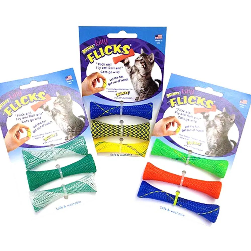 Kitty Flicks 3 stk, blandede farver.